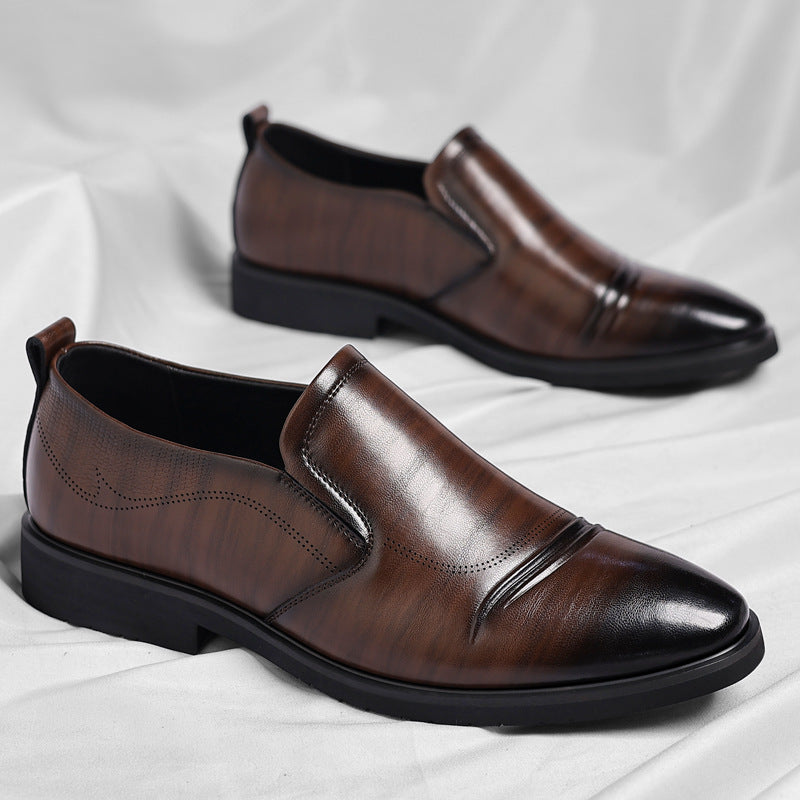 Mens Plus-Size Vintage Business Slip-On Leather Shoes