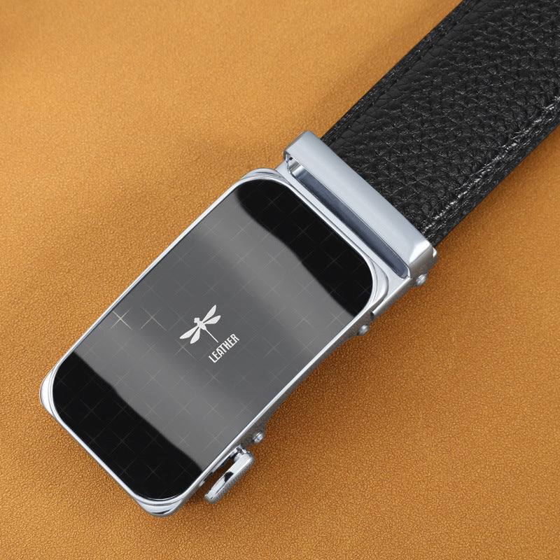 Mens Casual Business Belt Made Of Split Leather