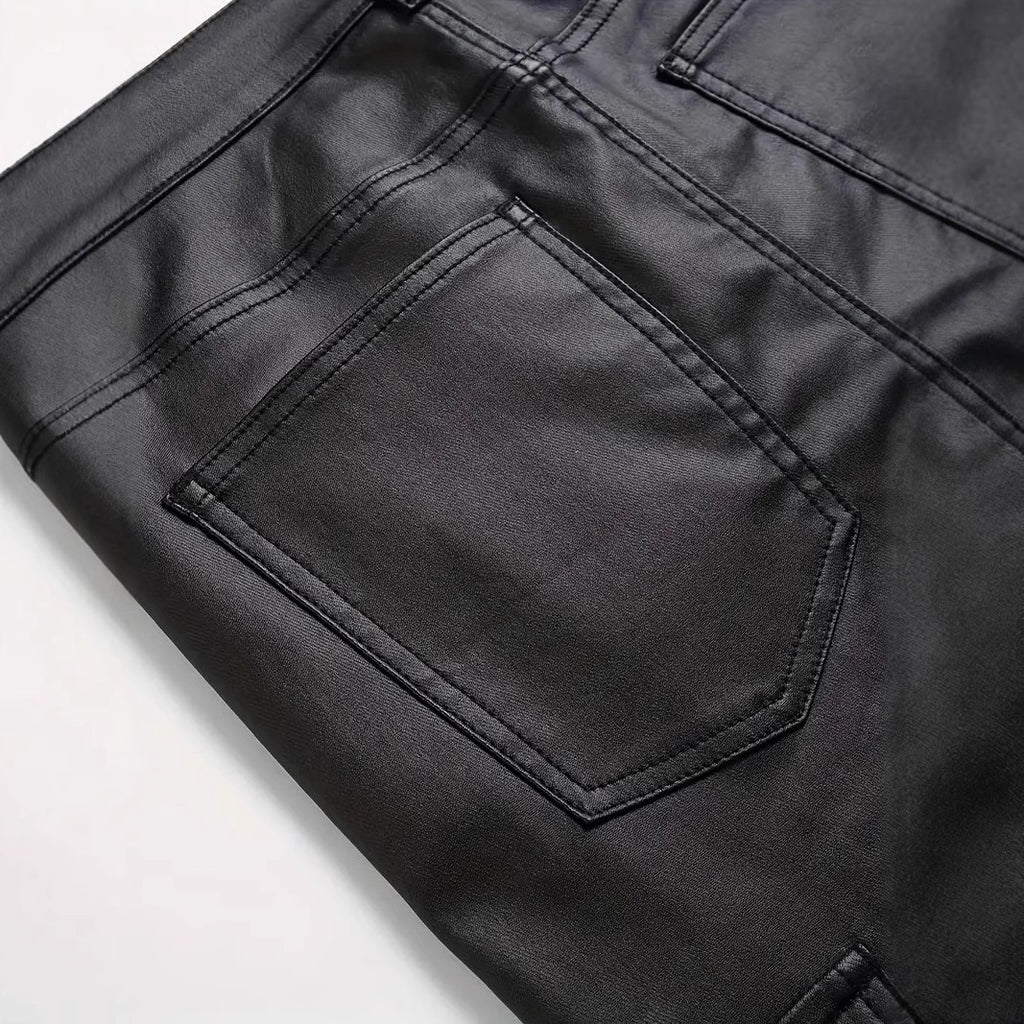 Mens Windproof PU Pants For Motorcycle And Outdoor Riding