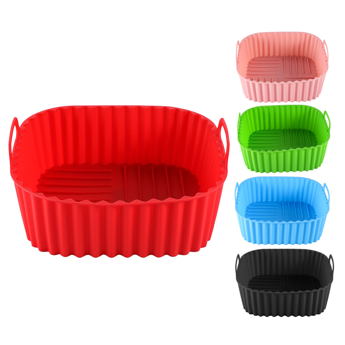 Plateau carré en silicone comestible multicolore pour friteuse à air