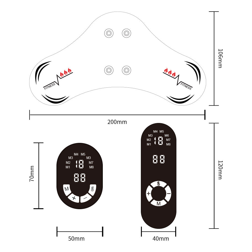Appareil de massage chauffant intelligent EMS (avec télécommande)