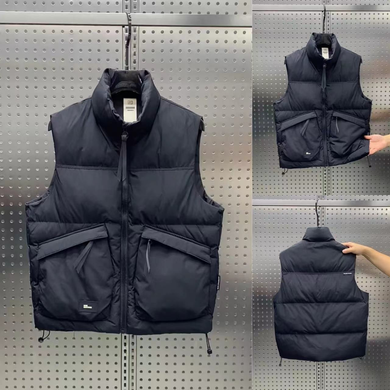 Gilet sans manches chaude et ample pour homme, style tendance, en duvet de canard blanc