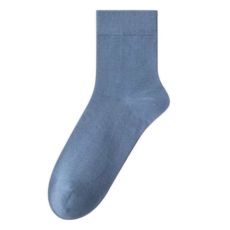 Mens Mid-Calf Cotton Socks With Odor-Resistant Properties