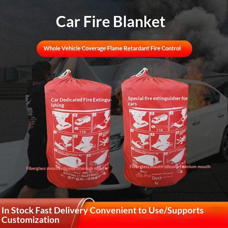 Car Battery Fire Blanket, Car Cover, Silicone Glass-specific Fire Blanket