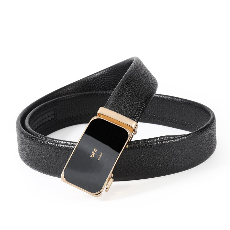 Mens Casual Business Belt Made Of Split Leather