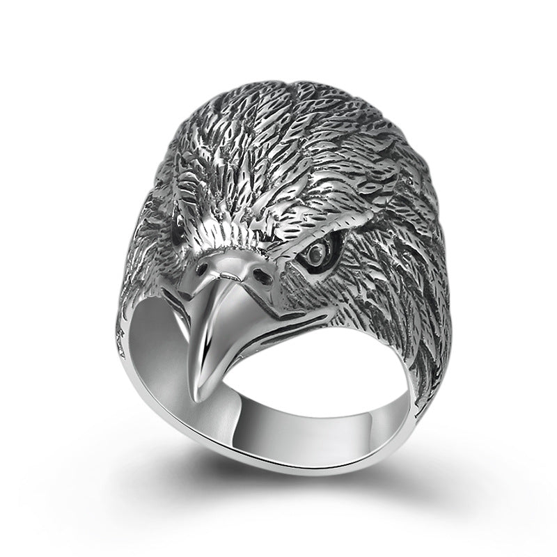 Bague personnalisée pour homme avec tête d'aigle créative
