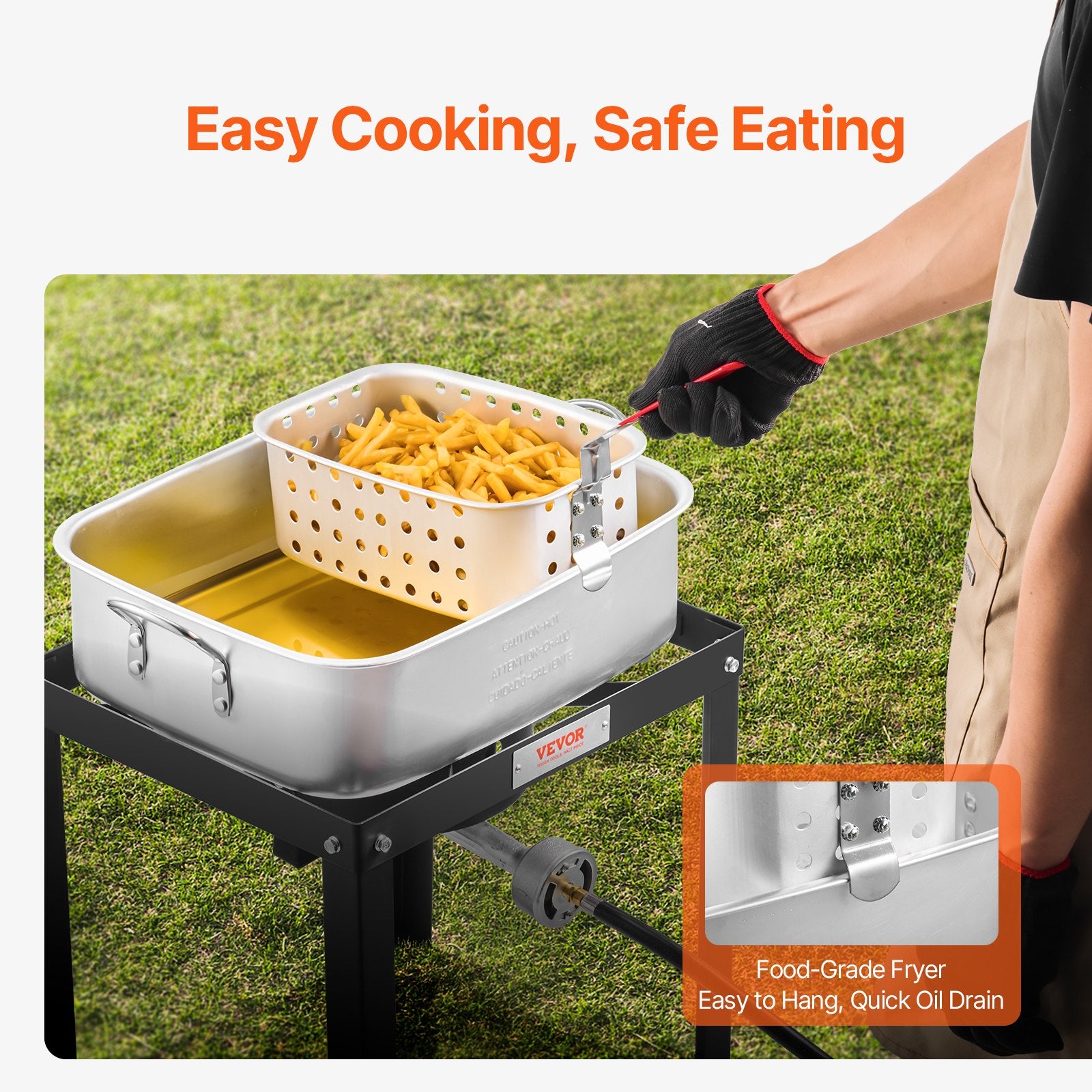 18 Qt Fish And Wing Fryer Aluminum Outdoor Propane Deep Fryer Kit With 2 Baskets