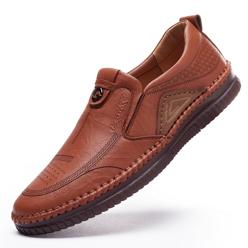 Mens Casual Soft And Breathable Leather Shoes