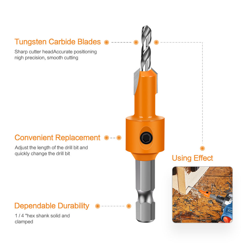 Woodworking Bit With Hexagonal Handle