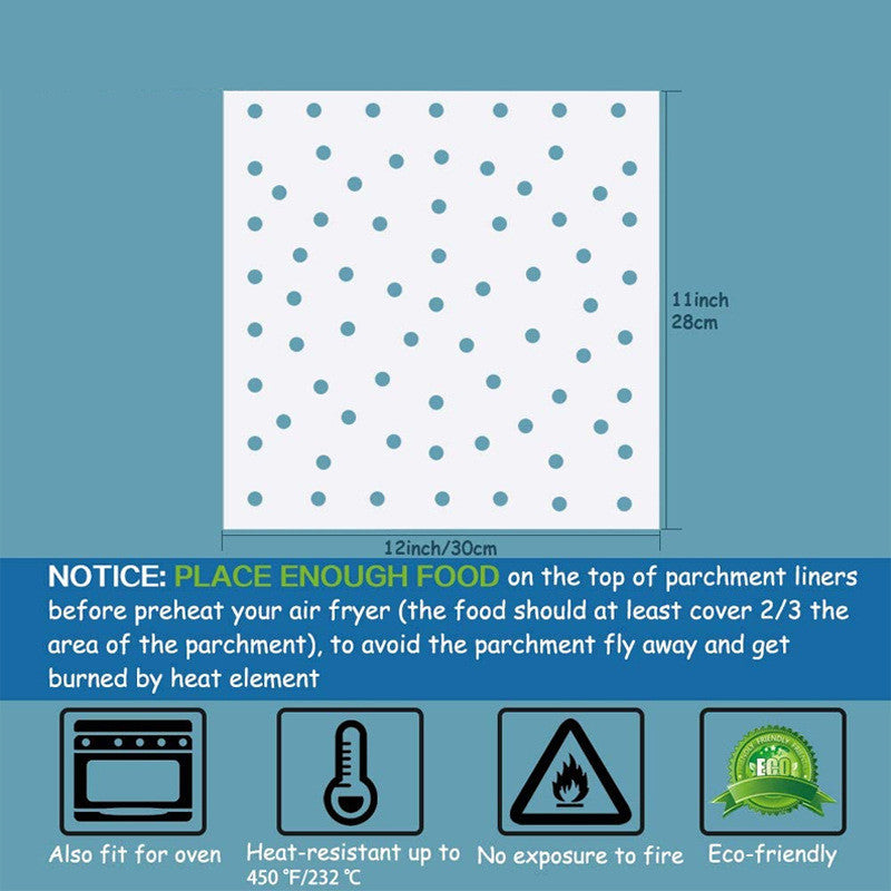 Papier pour friteuse à air chaud rectangulaire