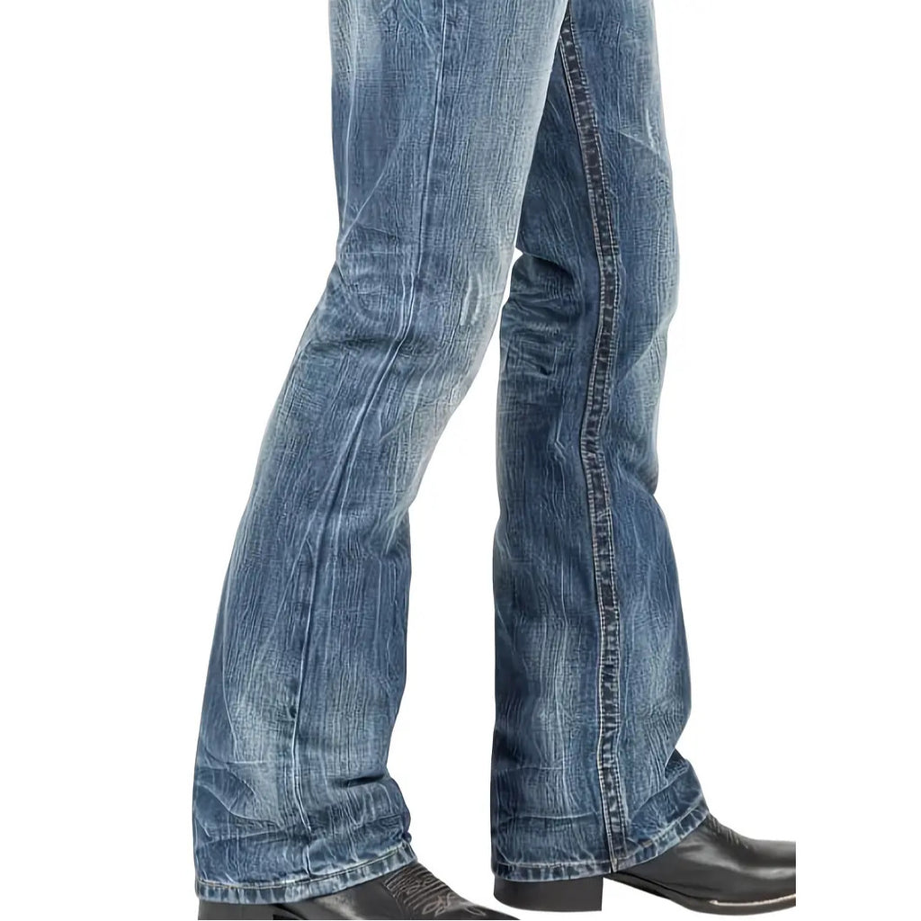 Mens Street-style Straight-leg Trendy Denim Jeans