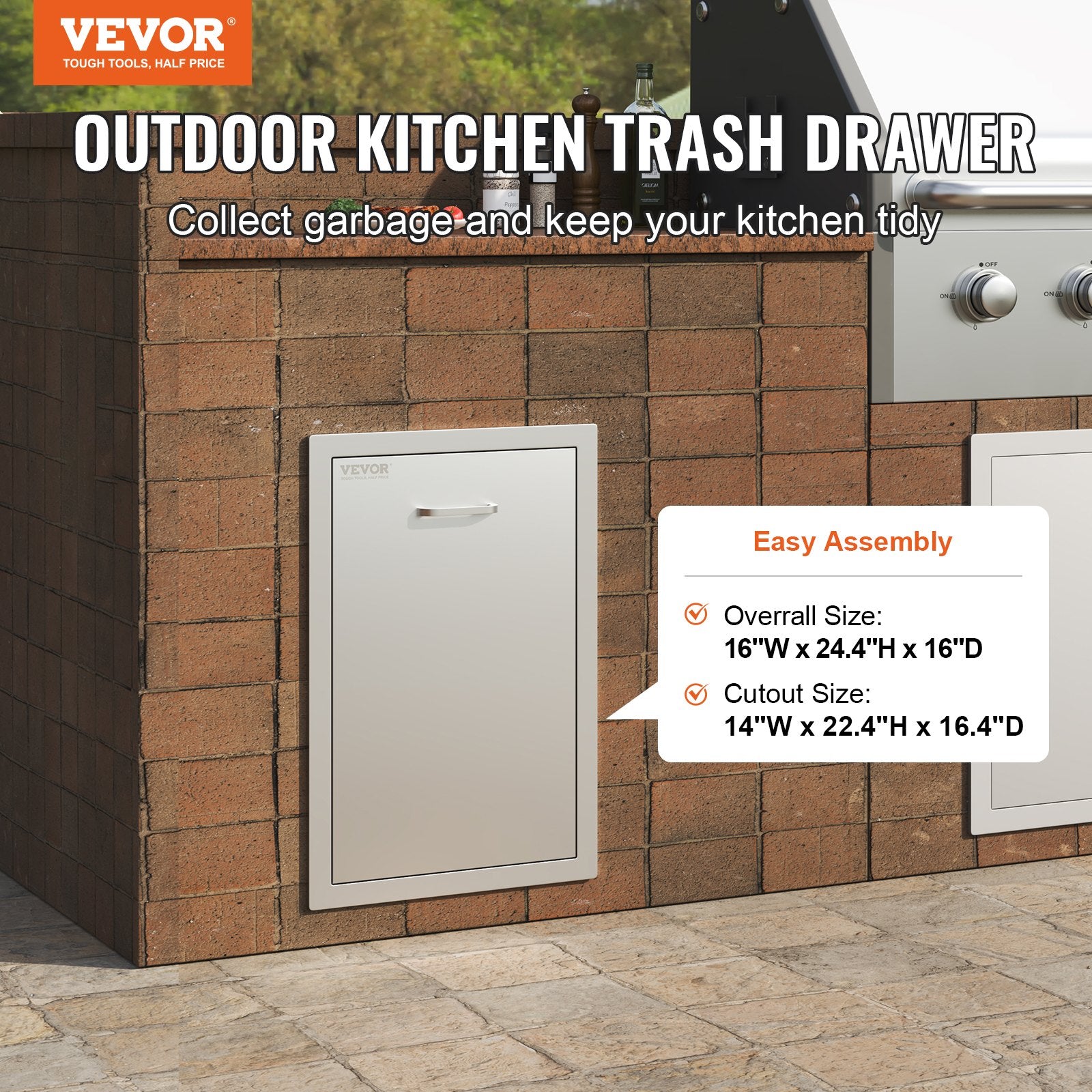 Outdoor Kitchen Stainless Steel Pull Out For Outdoor Kitchen BBQ Island