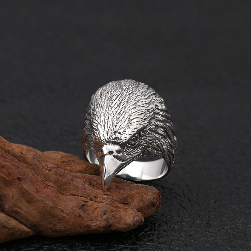 Bague personnalisée pour homme avec tête d'aigle créative