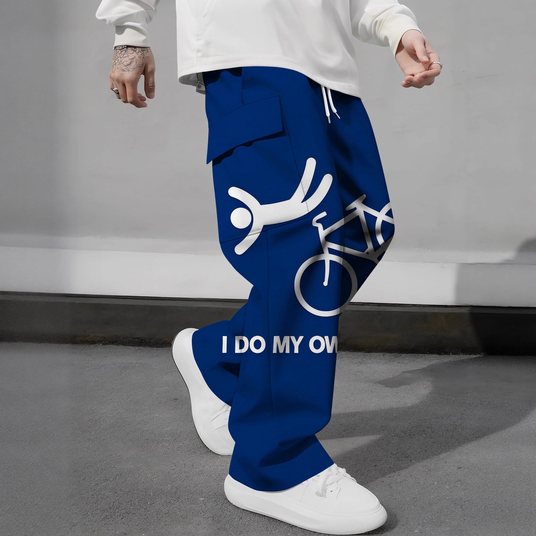 Pink Camo Cargo Pants Printed Design Trendy Casual Loose-Fit Versatile And Breathable Trousers