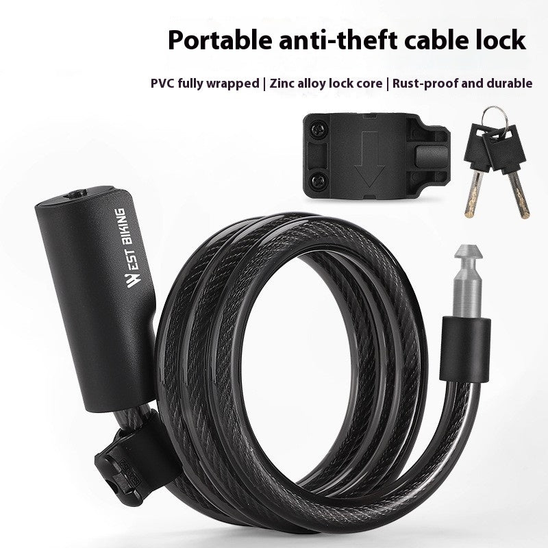 Cable Lock Bicycle Anti-theft Portable Riding Lock