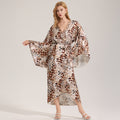 Elegant Printed Satin Chiffon Camisole Robe Spring Summer Two-Piece Set