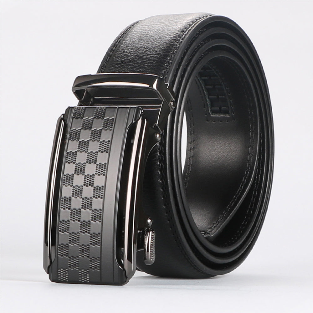 Men Belt Leather Belt For Men With Anti-Scratch Buckle Control Design For Formal Work Or Casual