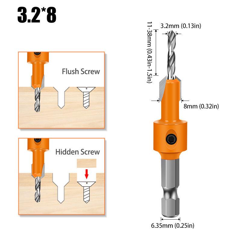 Woodworking Bit With Hexagonal Handle