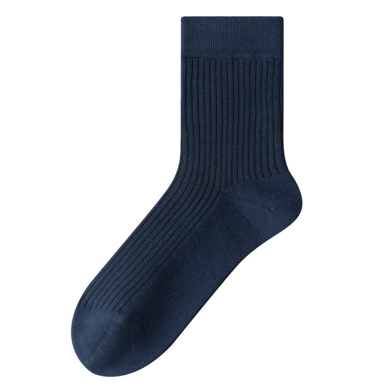 Mens Mid-Calf Cotton Socks With Odor-Resistant Properties