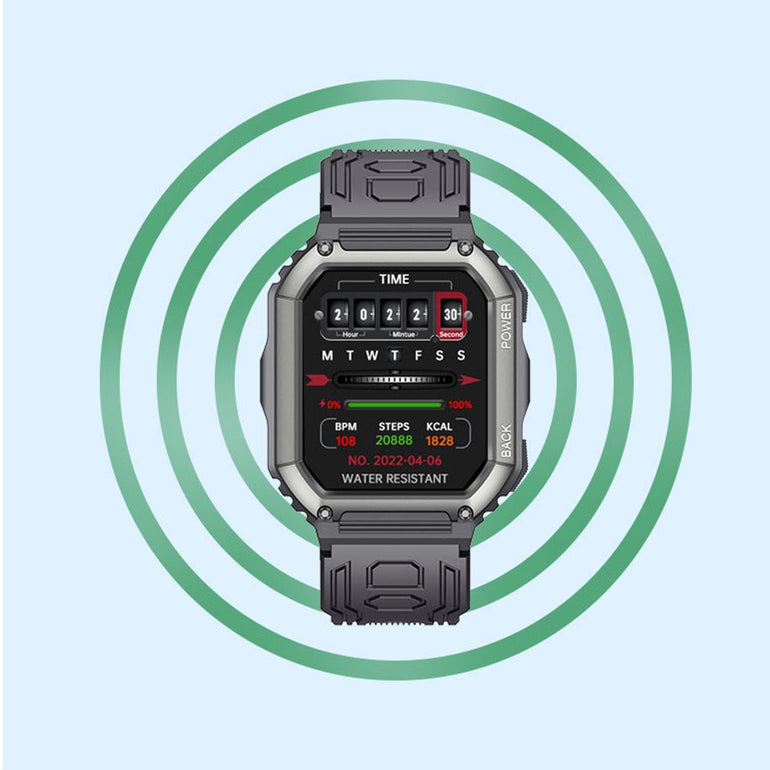 Montre connectée KR06, appels Bluetooth, triple résistance à l'eau (IP67)