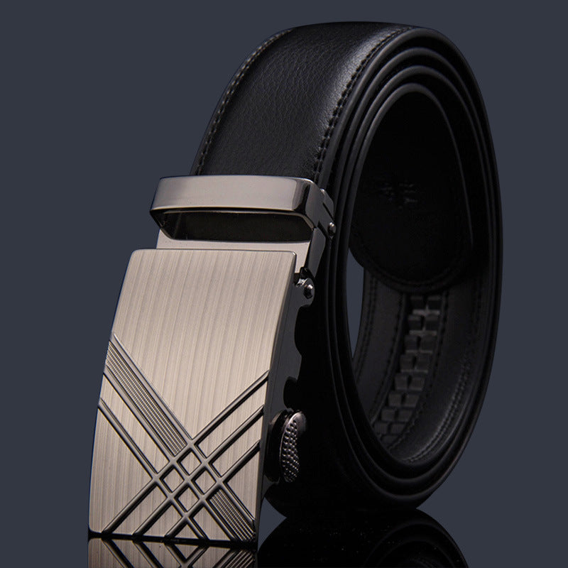 Mens Genuine Leather Belt With Automatic Buckle
