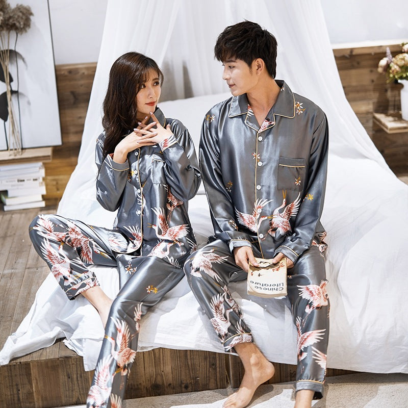 Casual Cardigan Unisex Long-sleeve Pajama Set