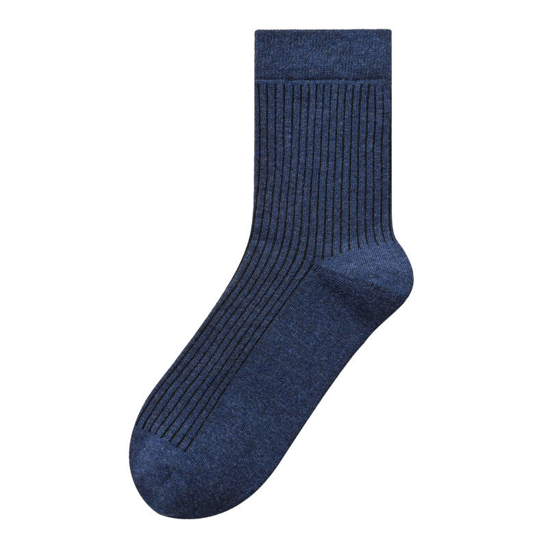 Mens Mid-Calf Cotton Socks With Odor-Resistant Properties