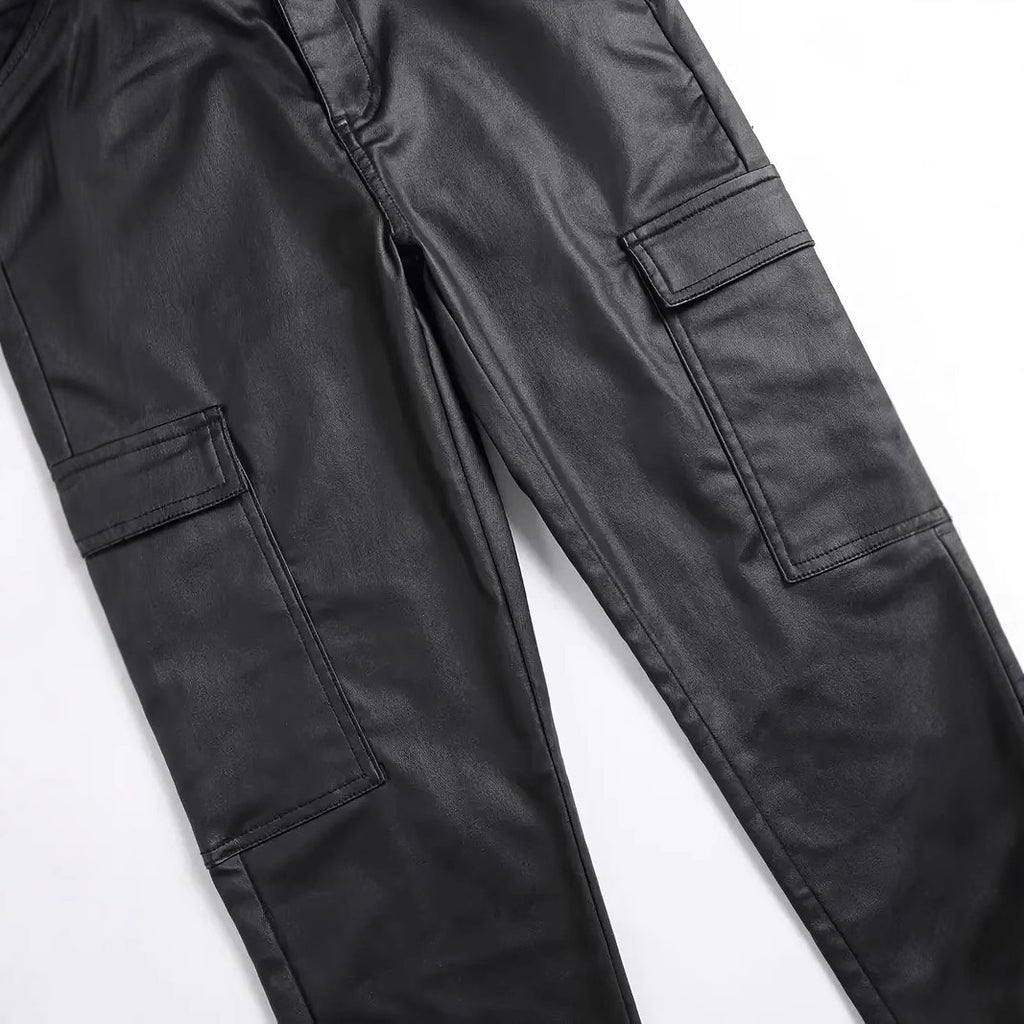 Mens Windproof PU Pants For Motorcycle And Outdoor Riding