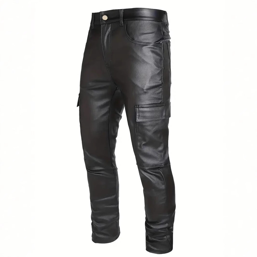Mens Windproof PU Pants For Motorcycle And Outdoor Riding