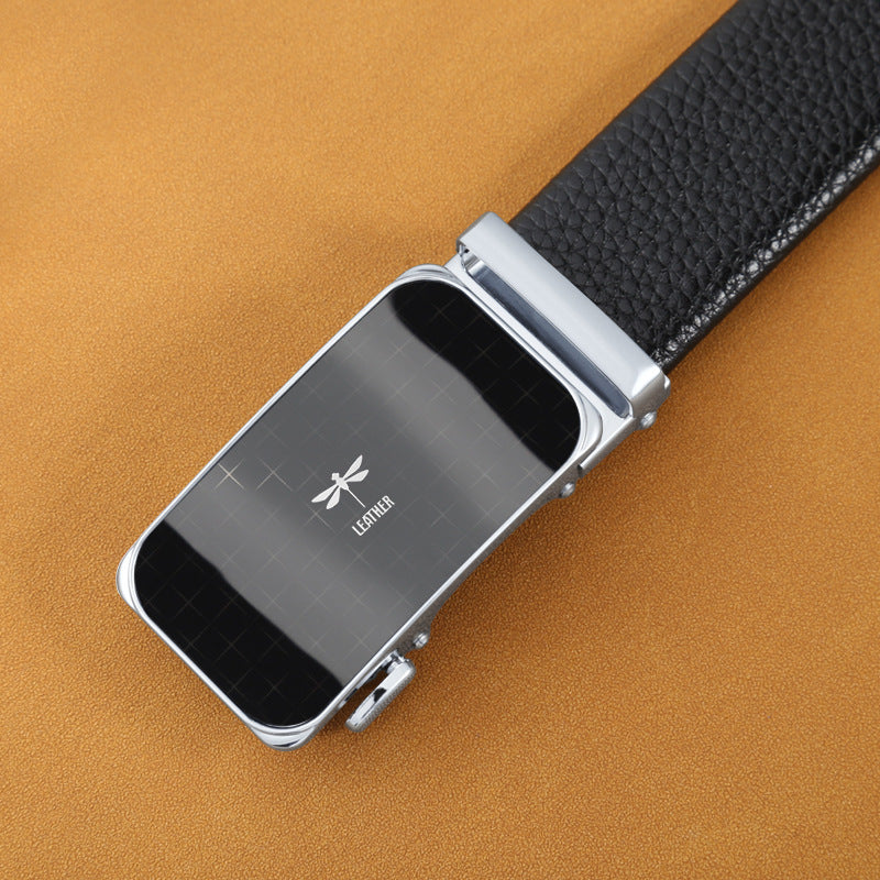 Mens Casual Business Belt Made Of Split Leather