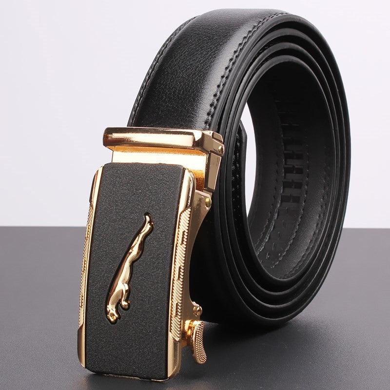 Mens Genuine Leather Belt With Automatic Buckle