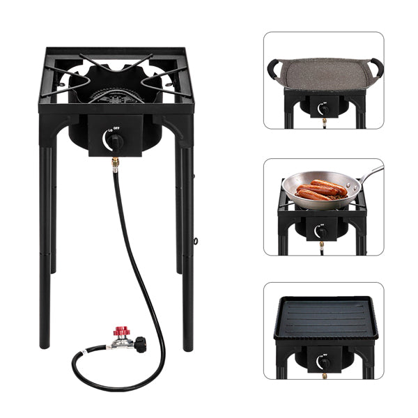Outdoor Camp Stove High Pressure Propane Gas Cooker 75000-BTU