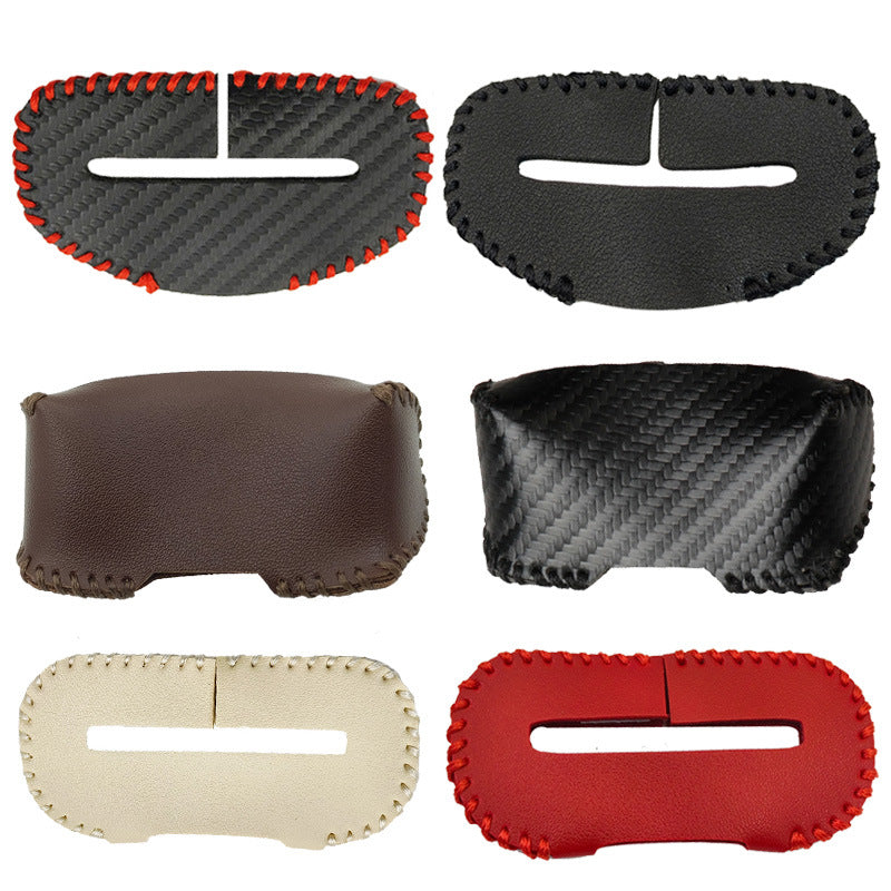 Car Safety Belt Bayonet Latch Protective Cover Seat Safety Belt Bump Proof Protective Leather Cover Interior Decoration