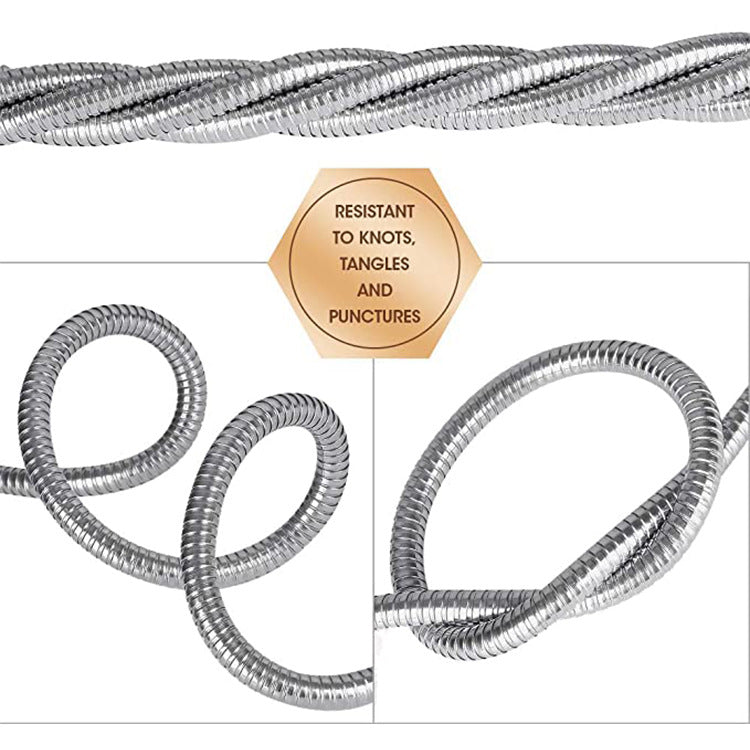 Tuyau d'Arrosage en Acier Inoxydable Ultra-Robuste – Anti-Nœud & Embout Laiton
