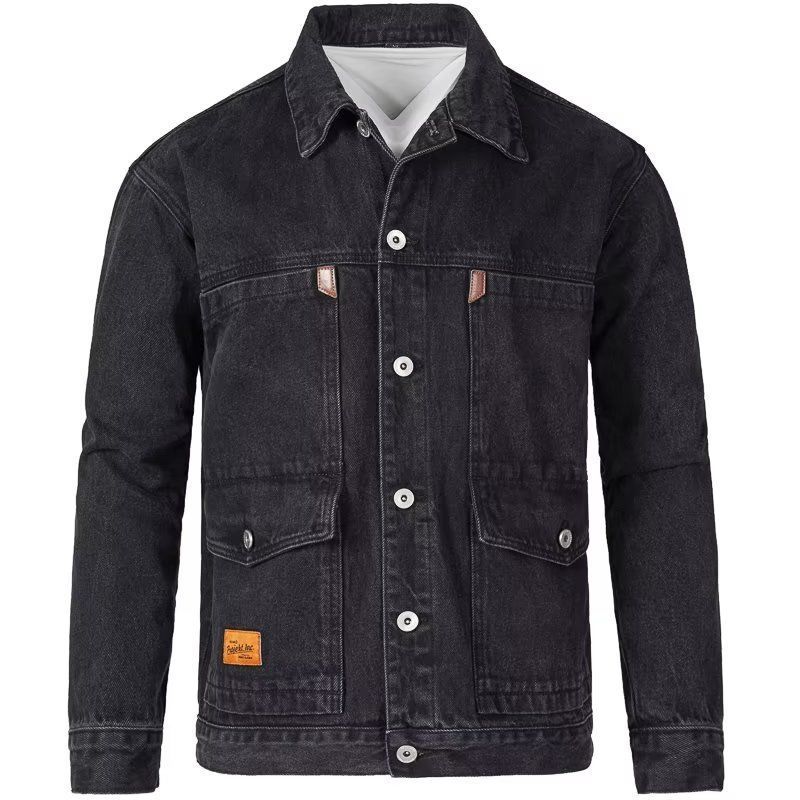 Mens Denim Jacket Korean-StyleHandsome And Slim-Fit