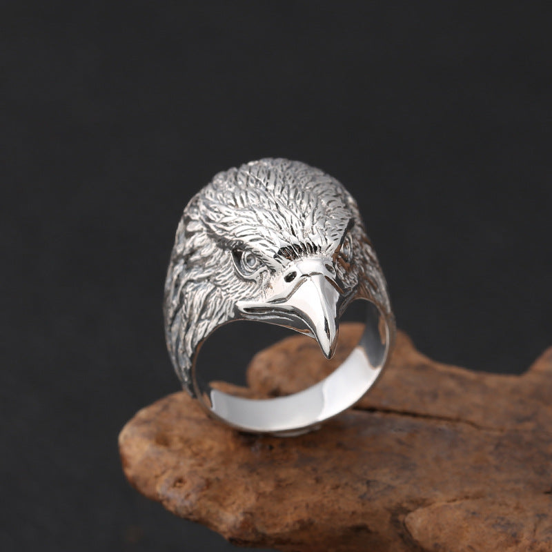 Bague personnalisée pour homme avec tête d'aigle créative