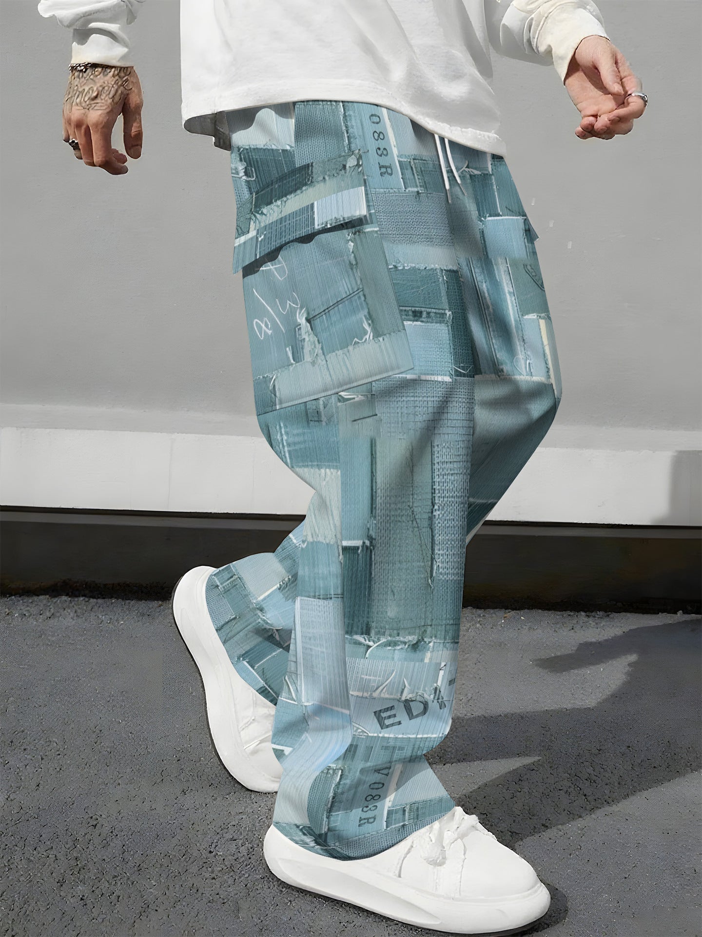 Pink Camo Cargo Pants Printed Design Trendy Casual Loose-Fit Versatile And Breathable Trousers