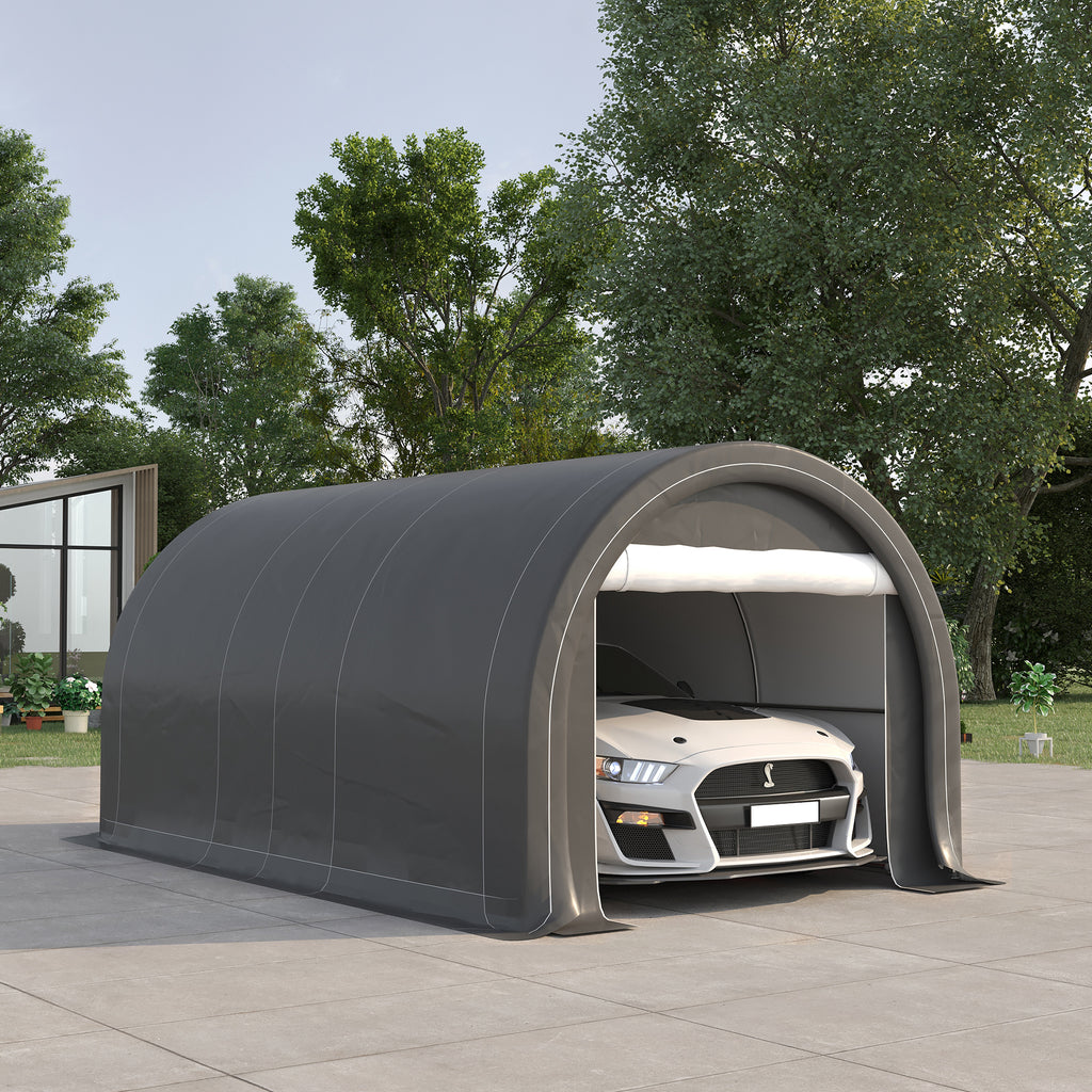 Abri d'Auto 10x16 FT Heavy Duty – Garage Portatif avec Sangles à Cliquet