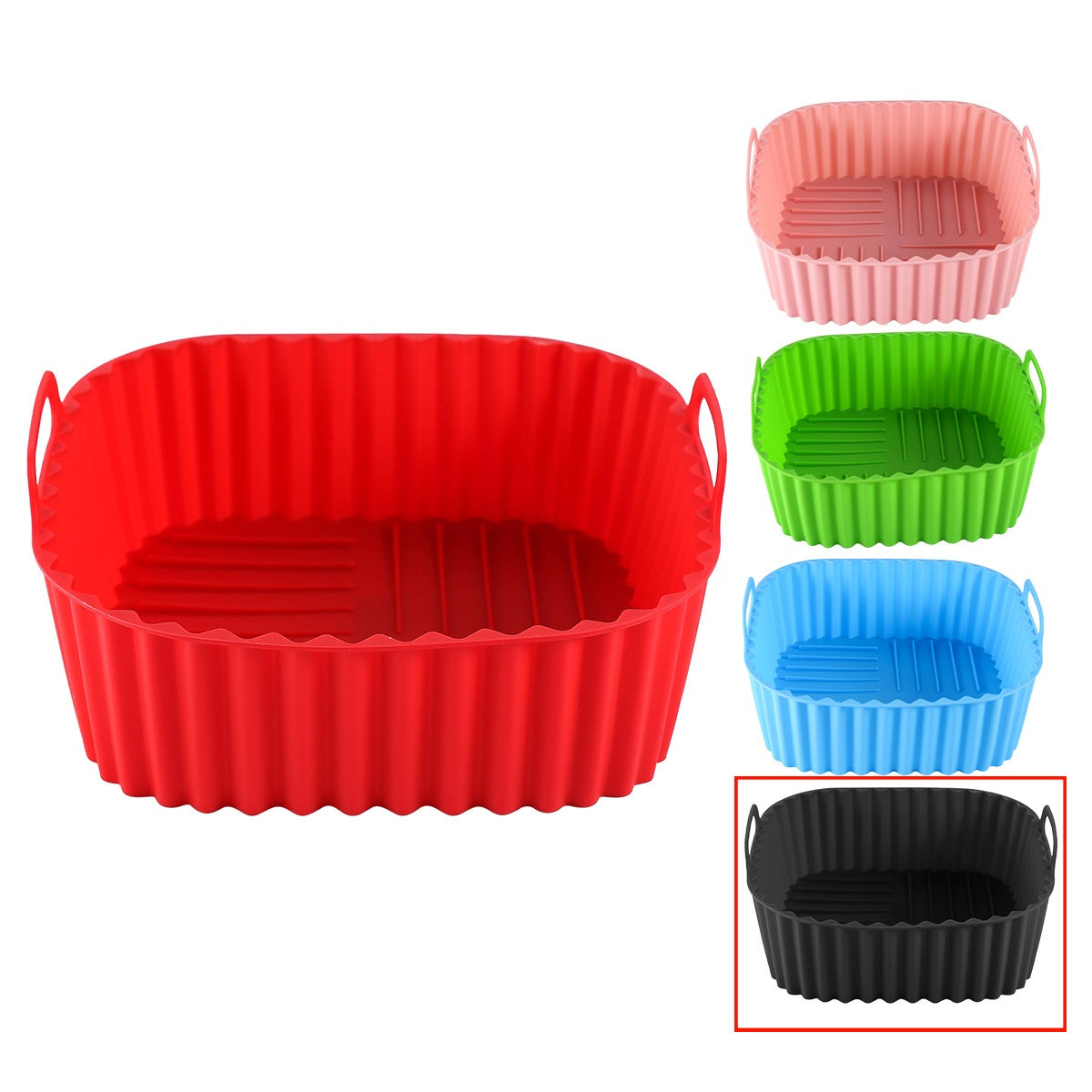 Plateau carré en silicone comestible multicolore pour friteuse à air