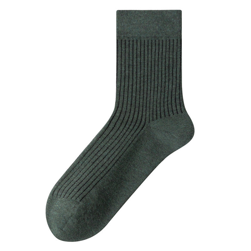 Mens Mid-Calf Cotton Socks With Odor-Resistant Properties