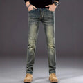 Mens Casual Stretch Slimming Retro Blue Skinny Jeans