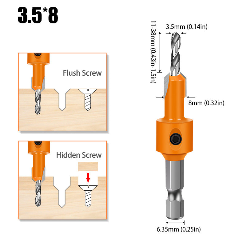Woodworking Bit With Hexagonal Handle
