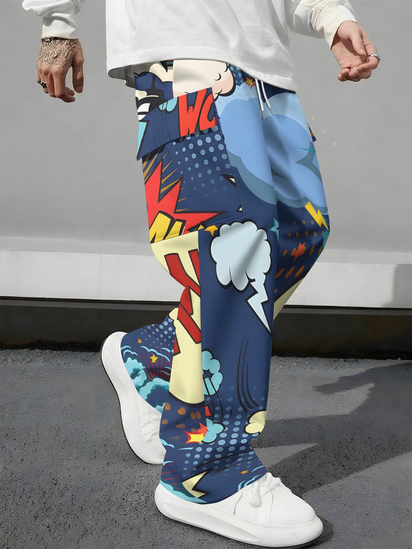 Pink Camo Cargo Pants Printed Design Trendy Casual Loose-Fit Versatile And Breathable Trousers