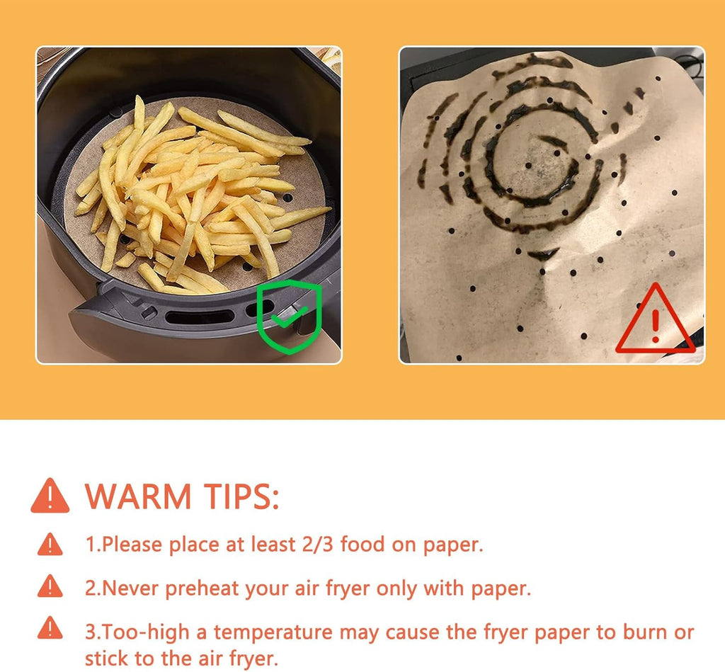 Feuilles de papier parchemin jetables pour friteuse à air