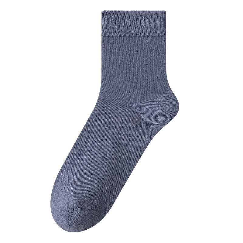 Mens Mid-Calf Cotton Socks With Odor-Resistant Properties