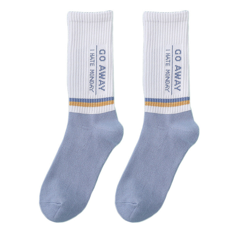 Mens Mid-calf Socks Breathable Sweat-absorbing
