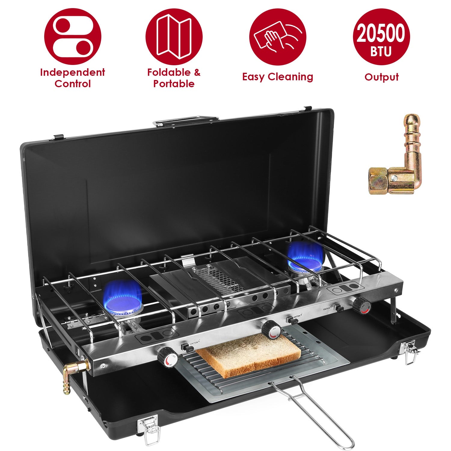 3 Burner Camping Stove 20000 BTU Outdoor