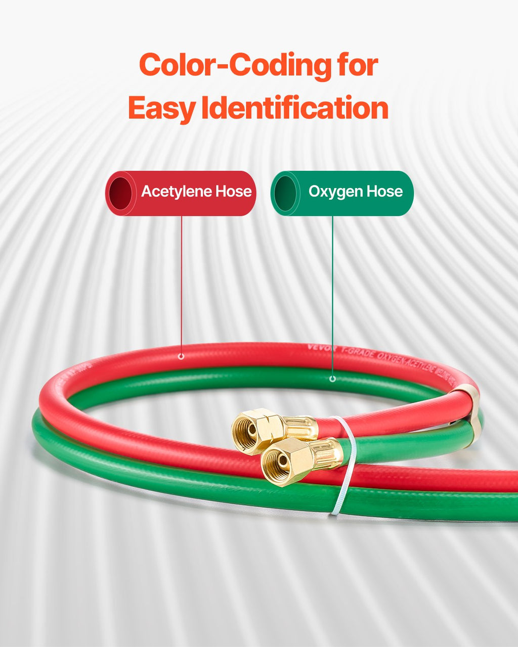 Oxygen Acetylene Hose, 1/4-Inch X 100FT 300PSI T Grade Welding Cutting Torch Twin Hose, Compatible With Oxygen, Acetylene and Propane