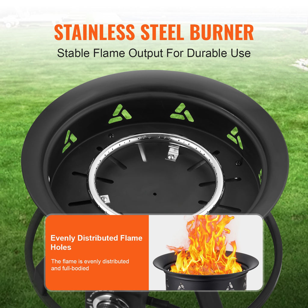 Propane Fire Pit 24” Outdoor Portable Gas Fire Pit For Heating 58000 BTU