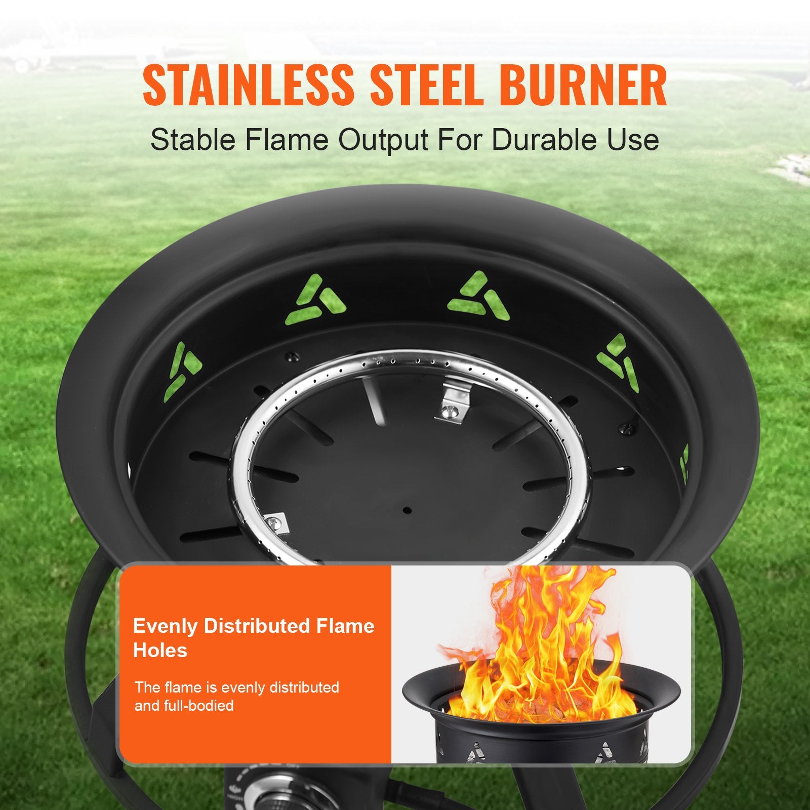 Propane Fire Pit 24” Outdoor Portable Gas Fire Pit For Heating 58000 BTU
